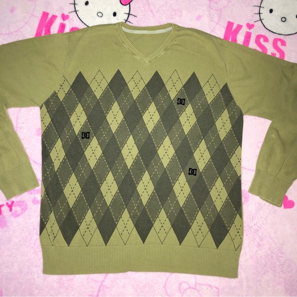 DC skater grunge y2k argyle logo sweater - Picture 4 of 8